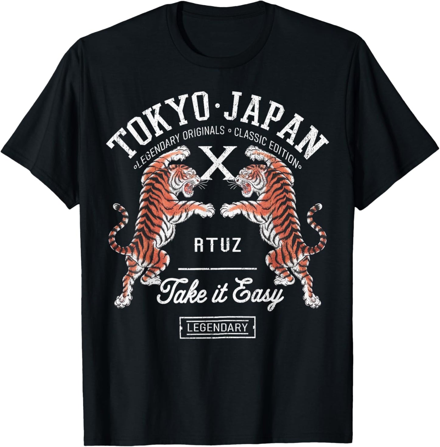 Hip Hop Y2K Vintage Hipster Edgy Urban Streetwear Tiger T-Shirt - T-Shirt | Black