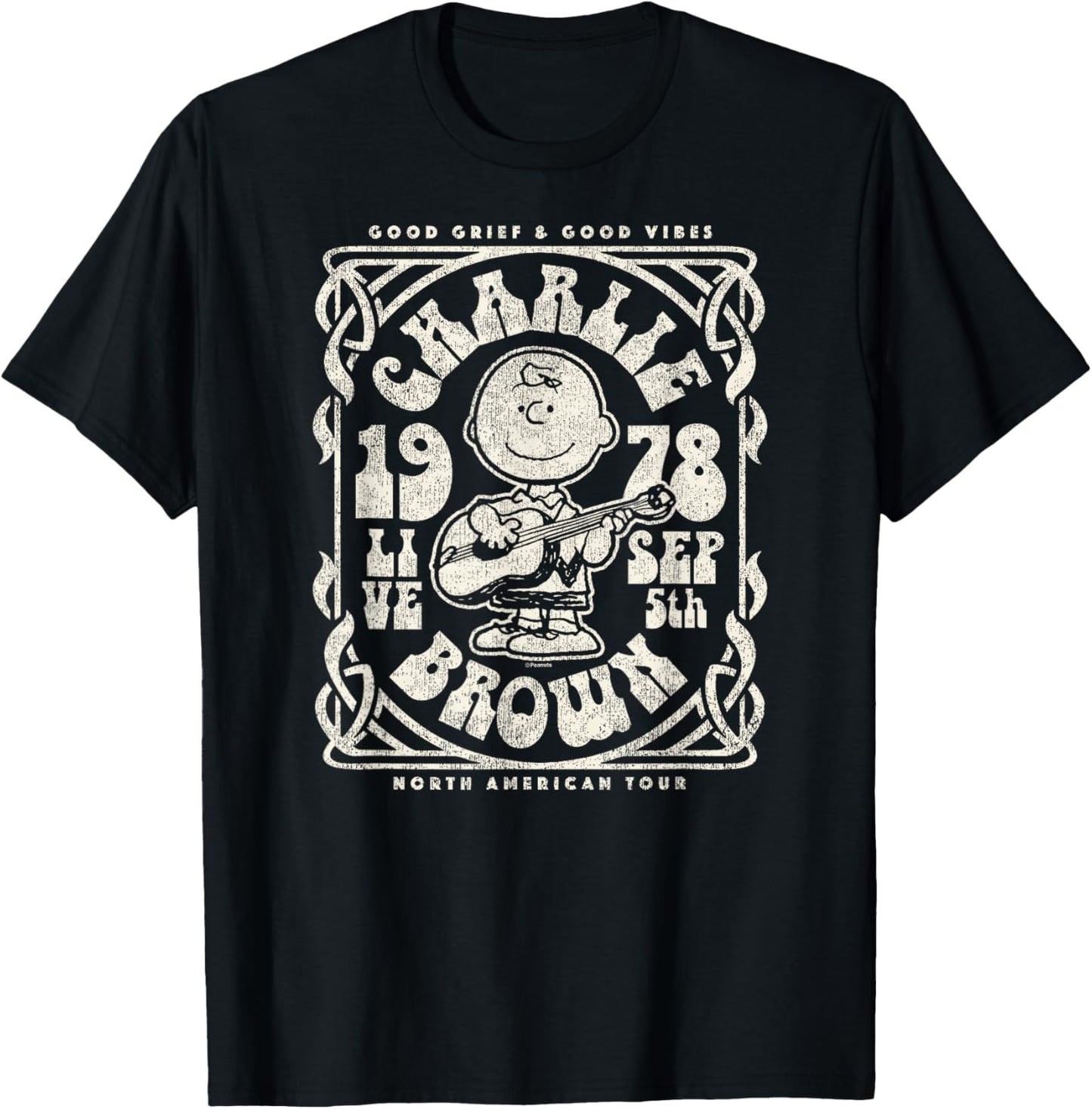 Peanuts - Charlie Brown Tour T-Shirt - T-Shirt | Black