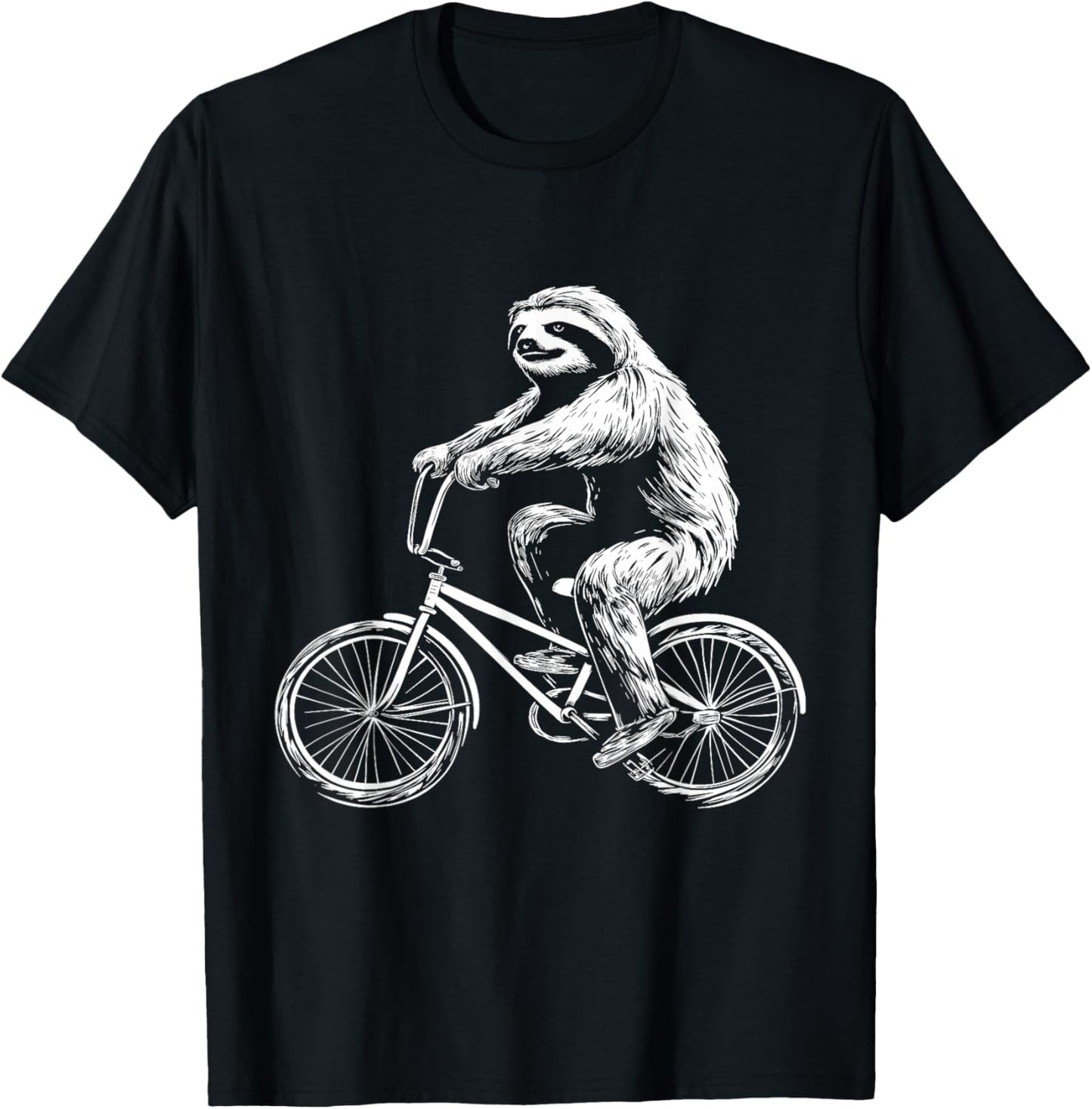 Sloth Bicycle Funny Cycling Animal Bicycle Sloth T-Shirt - T-Shirt | Black