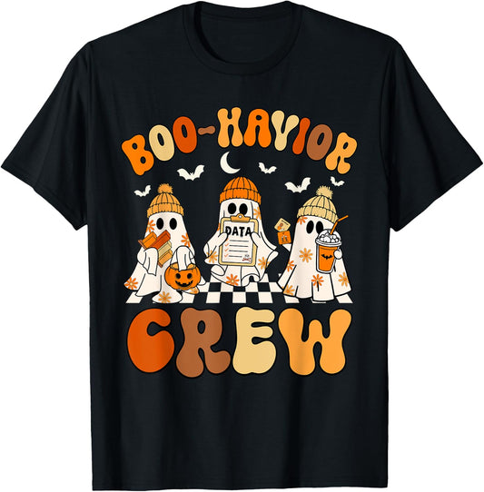 Boo-Havior Crew Behavior Analyst Halloween ABA T-Shirt - T-Shirt | Black