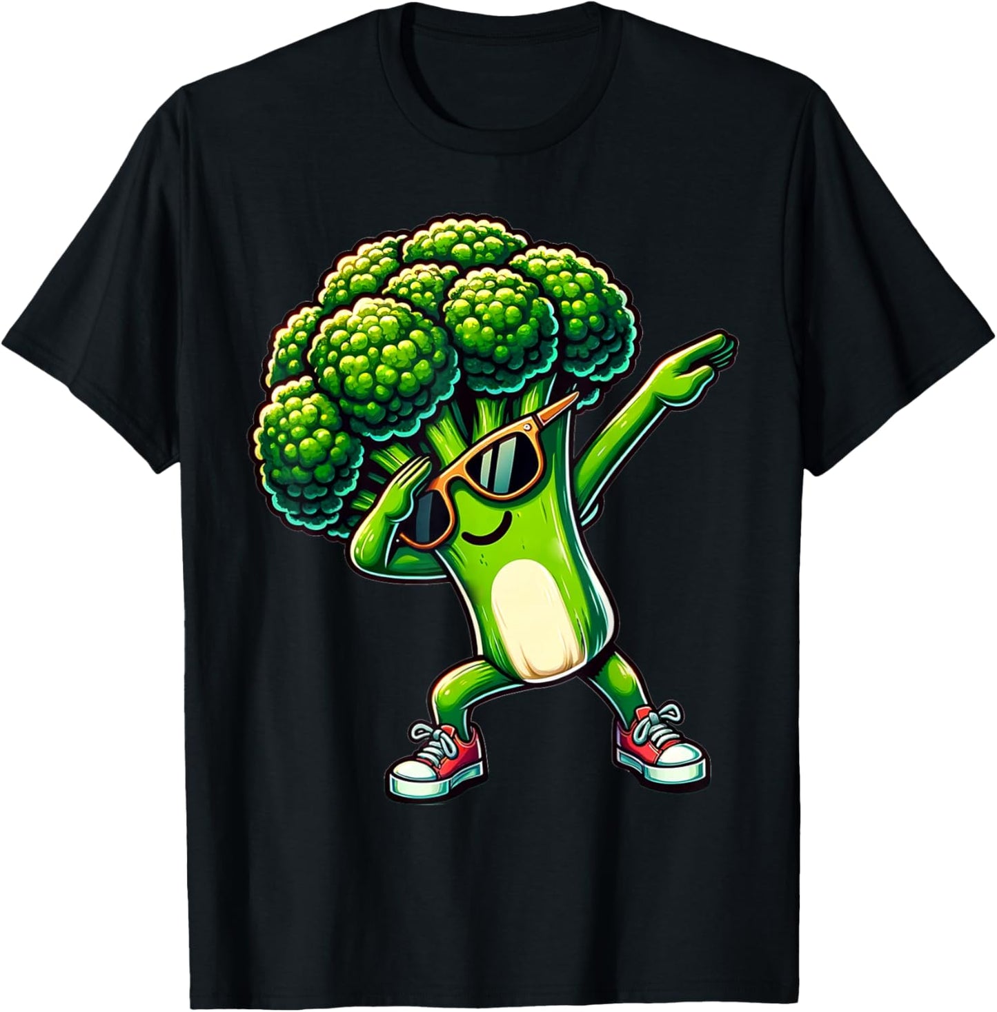 Dabbing Brokkoli | Lustiger grüner Brokkoli mit Gemüse Motiv T-Shirt - T-Shirt | Black
