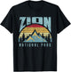 Mt Zion National Park Utah Retro T Shirt T-Shirt - T-Shirt | Black