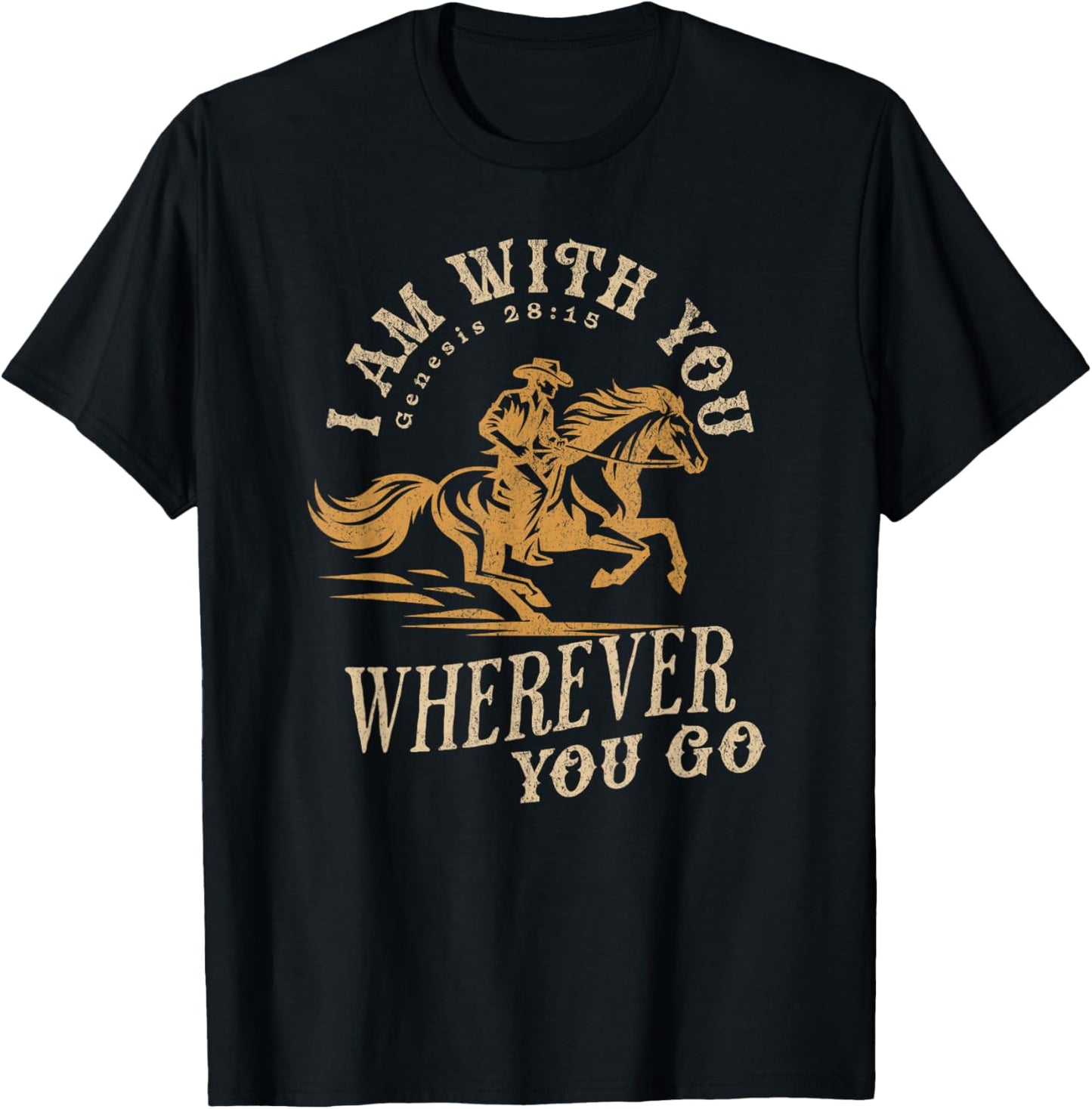 Cowboy Bible Scripture Verse Western Jesus For Faith T-Shirt - T-Shirt | Black