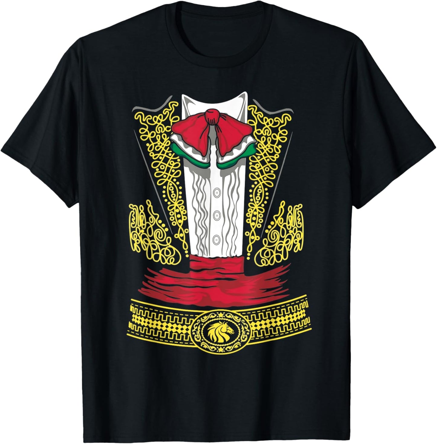 Mariachi Charro Mexican Costume for Dia de los Muertos T-Shirt - T-Shirt | Black