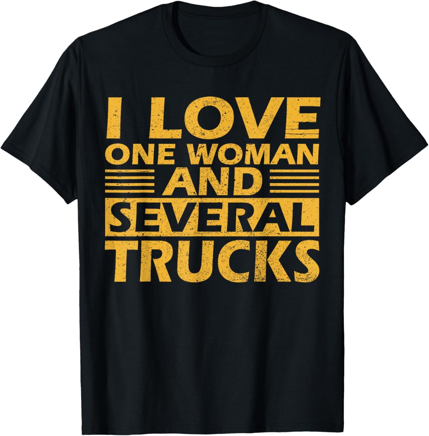 I Love One Woman And Several Trucks Mechanical Engineer T-Shirt - T-Shirt | Black