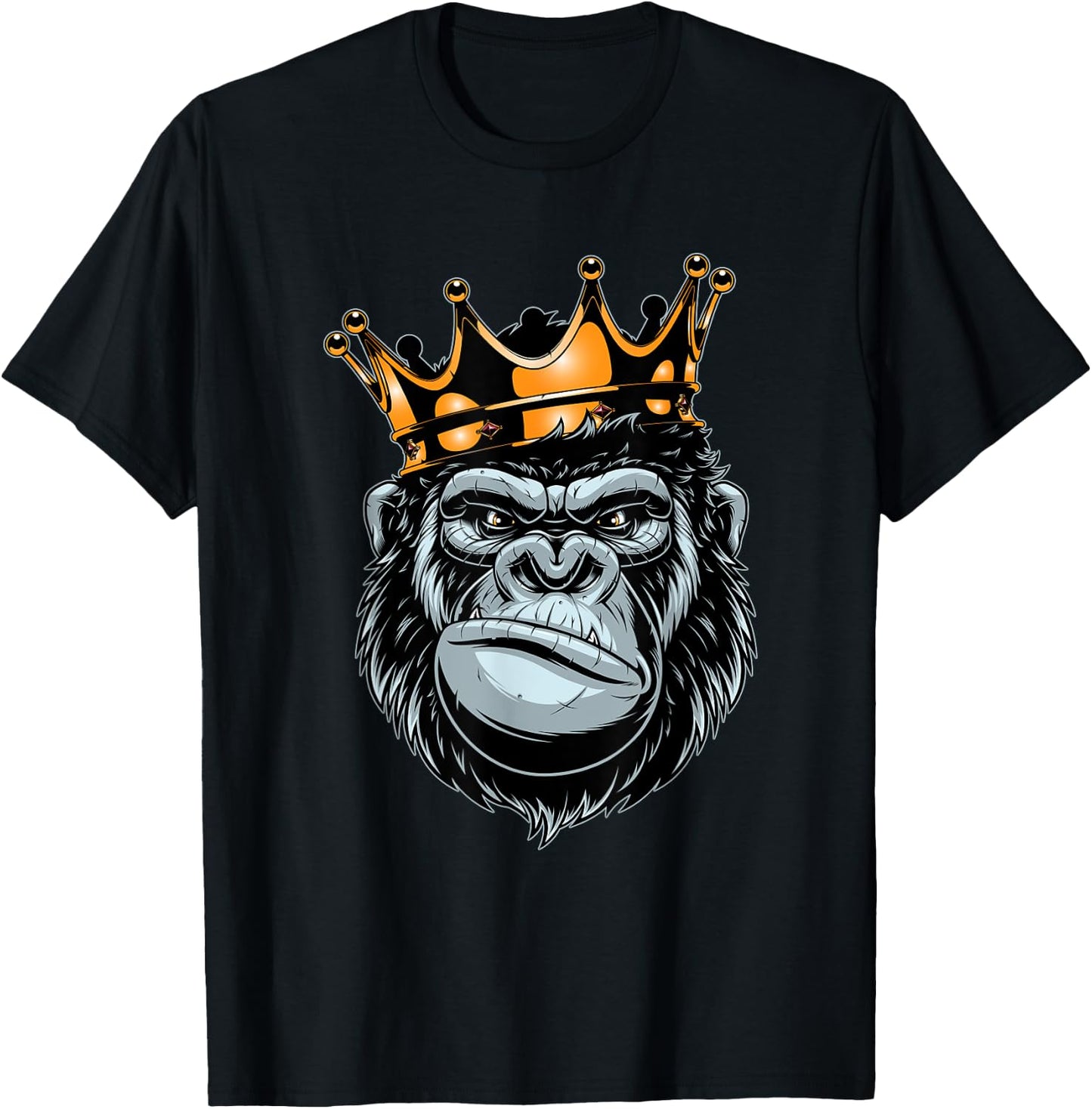Gorilla King , Alpha , Funny Ape, Wildlife T-Shirt - T-Shirt | Black