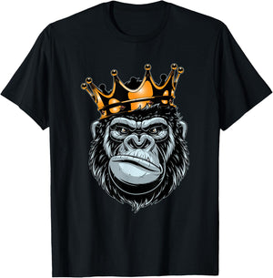 Gorilla King , Alpha , Funny Ape, Wildlife T-Shirt - T-Shirt | Black