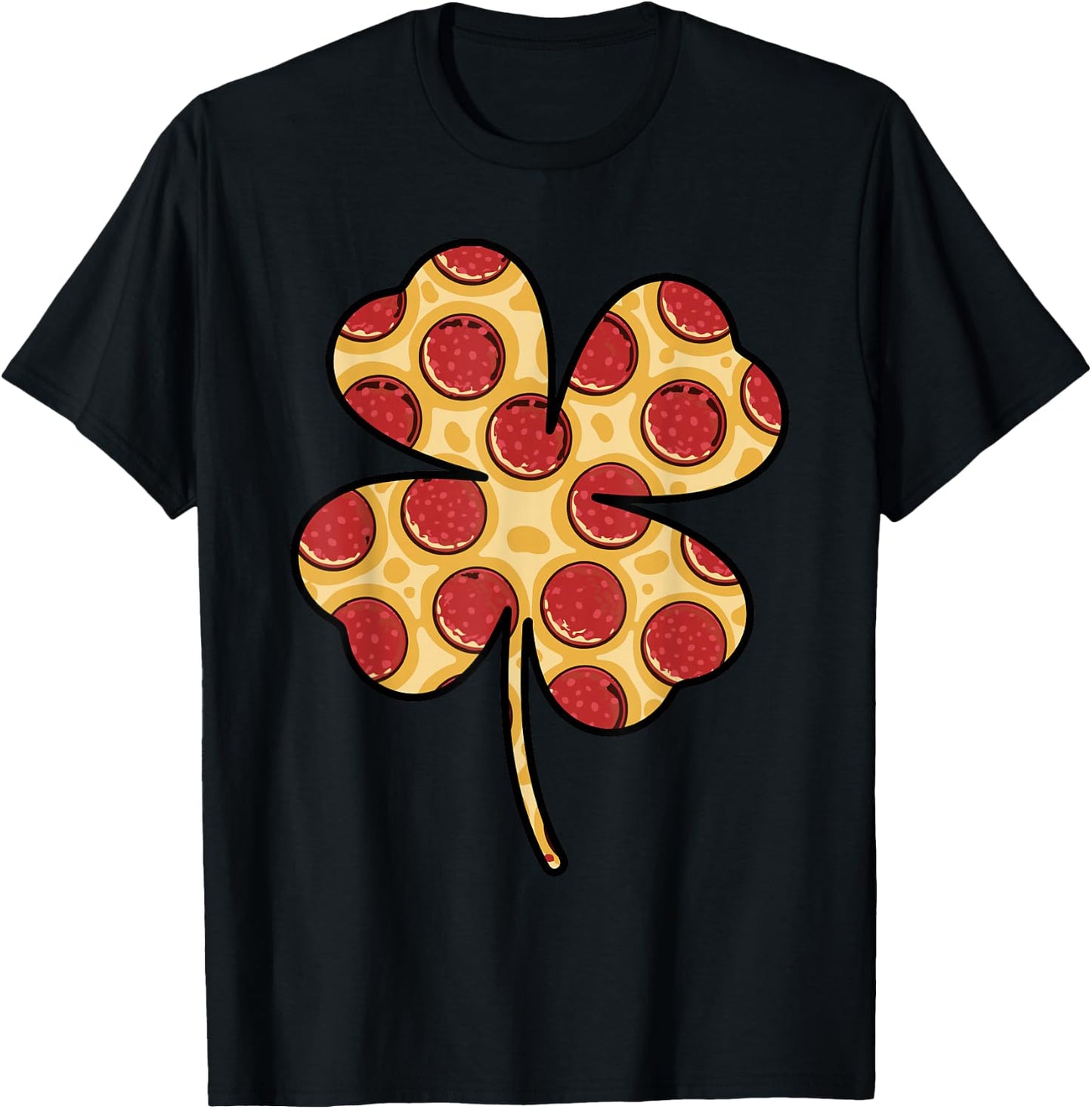 Shamrock Pizza Shirt St Patricks Day Irish Foodie Lover T-Shirt - T-Shirt | Black