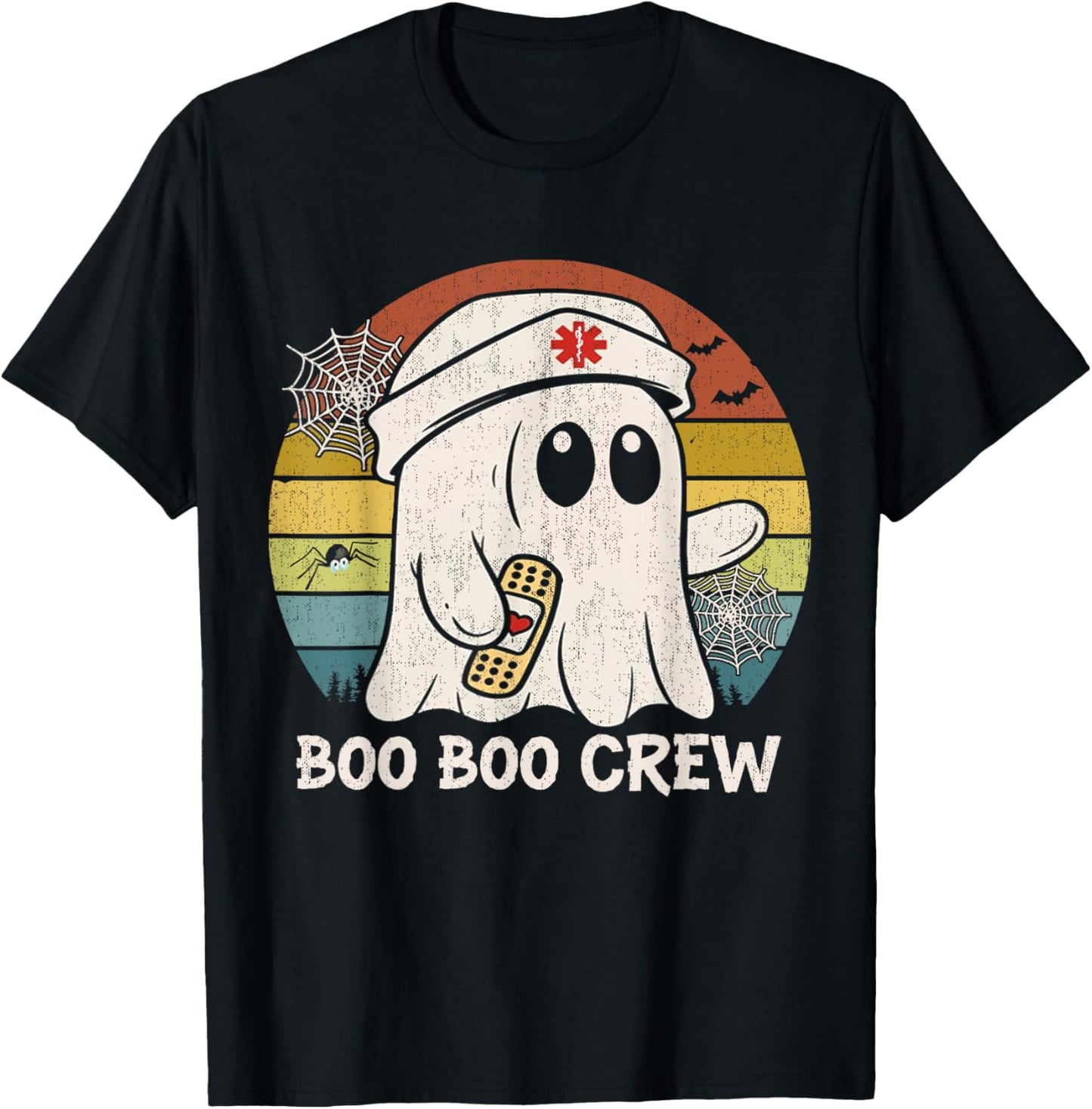 Boo Boo Crew Nurse Shirt Funny Ghost Women Halloween Nurse T-Shirt - T-Shirt | Black