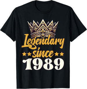 Legendary King Since 1989 Birthday T-Shirt - T-Shirt | Black