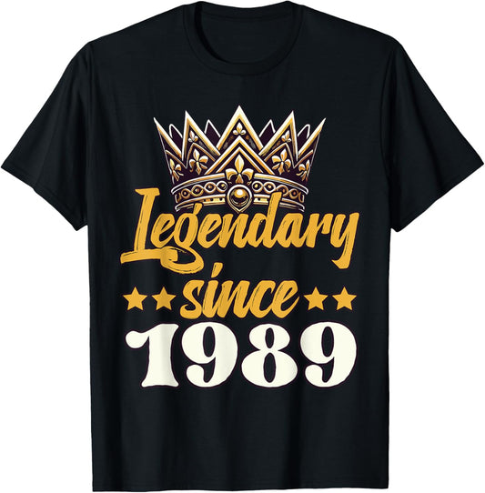 Legendary King Since 1989 Birthday T-Shirt - T-Shirt | Black