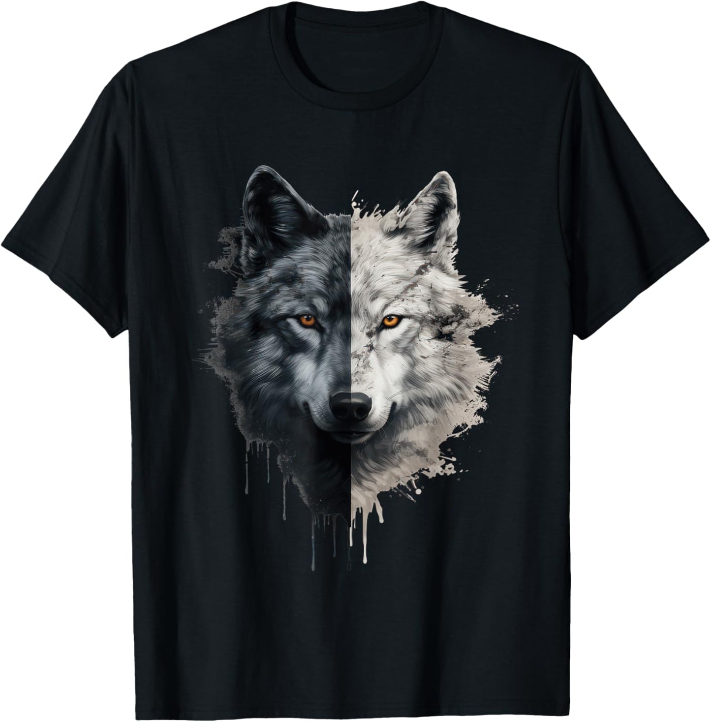 Wolf Face Graphic T-Shirt - T-Shirt | Black