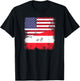 Half Austrian Flag | Vintage Austria USA Gift T-Shirt - T-Shirt | Black