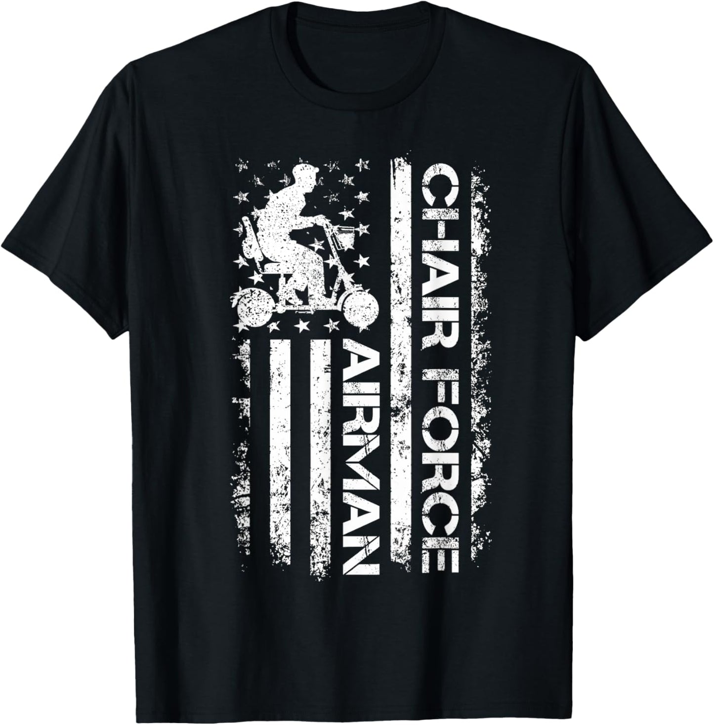 Funny Chair Force One US Airman Veteran 4th of July Gifts T-Shirt - T-Shirt | Black