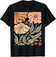 Boho Matisse Wildflower Distressed Pastel Floral T-Shirt - T-Shirt | Black