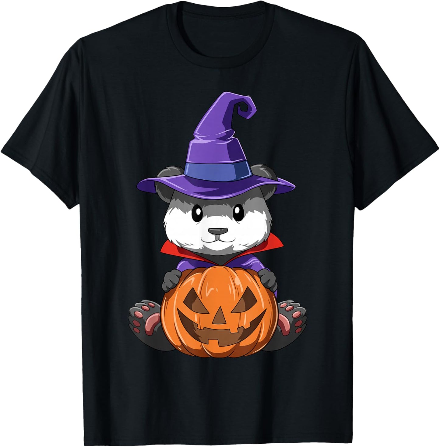Panda Halloween Panda Lover Gift Panda Pumpkin Halloween T-Shirt - T-Shirt | Black