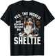 Shetland Sheepdog Dog Sheltie - Yes, The World Does Revolve T-Shirt - T-Shirt | Black