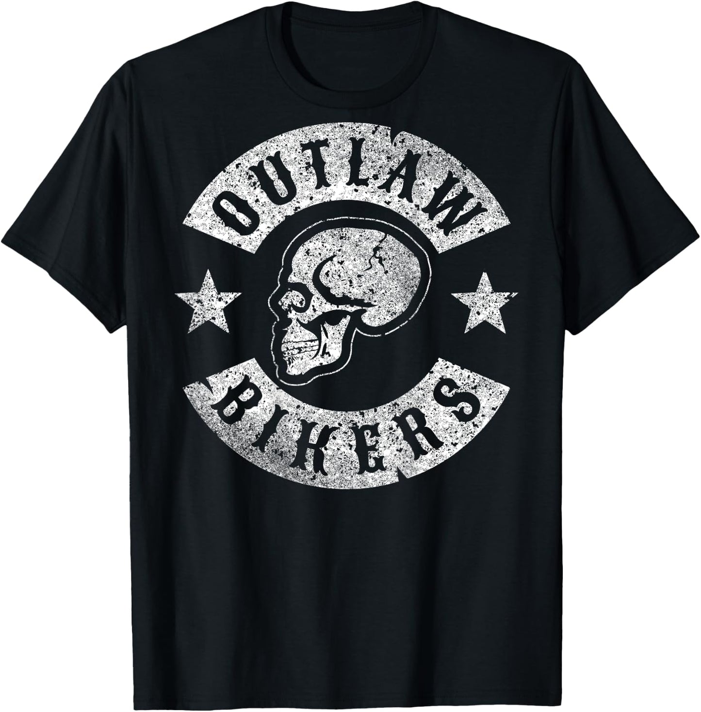 Outlaw Biker Shirt Skull Motorcycle chopper T-Shirt - T-Shirt | Black