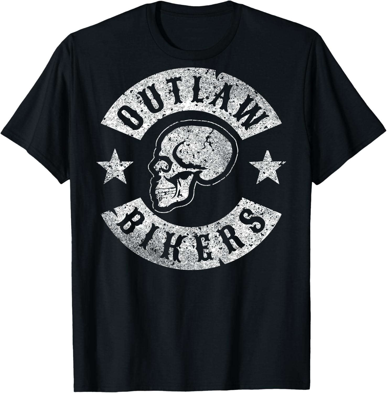 Outlaw Biker Shirt Skull Motorcycle chopper T-Shirt - T-Shirt | Black