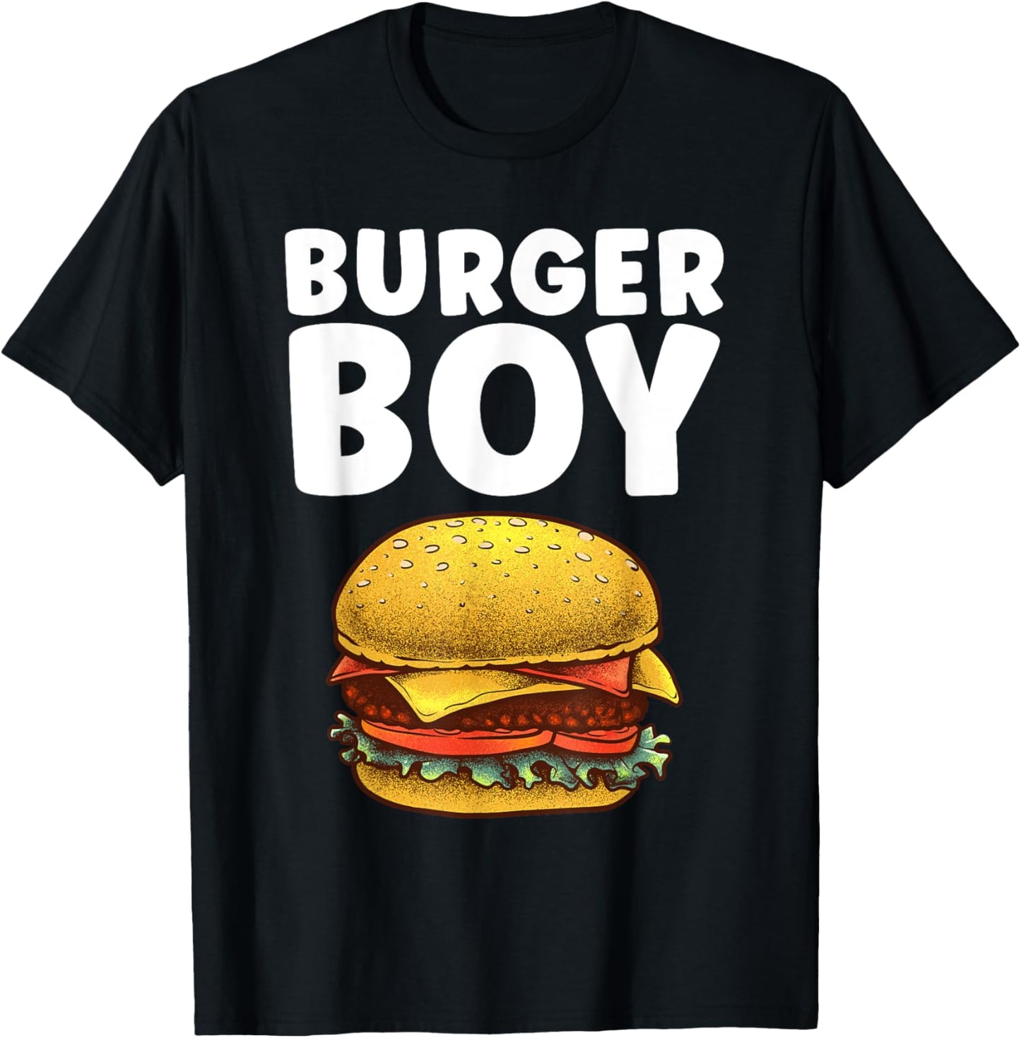 Funny Burger Art For Boys Men Hamburger Cheeseburger Lovers T-Shirt - T-Shirt | Black