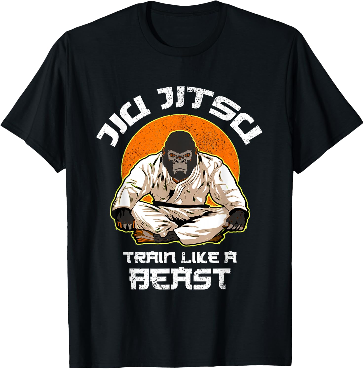 Train like a Beast Jiu Jitsu, BJJ Gorilla Grappling MMA T-Shirt - T-Shirt | Black
