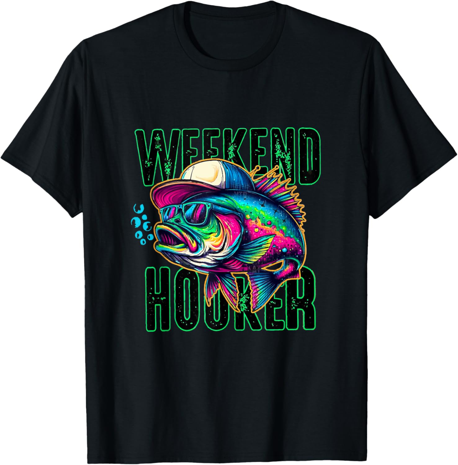 Weekend Hooker Colorful Fishing T-Shirt - T-Shirt | Black