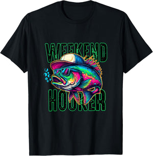 Weekend Hooker Colorful Fishing T-Shirt - T-Shirt | Black