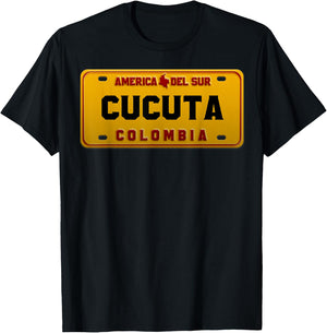 Deportivo Cucuta License Plate Colombian Map T-Shirt - T-Shirt | Black
