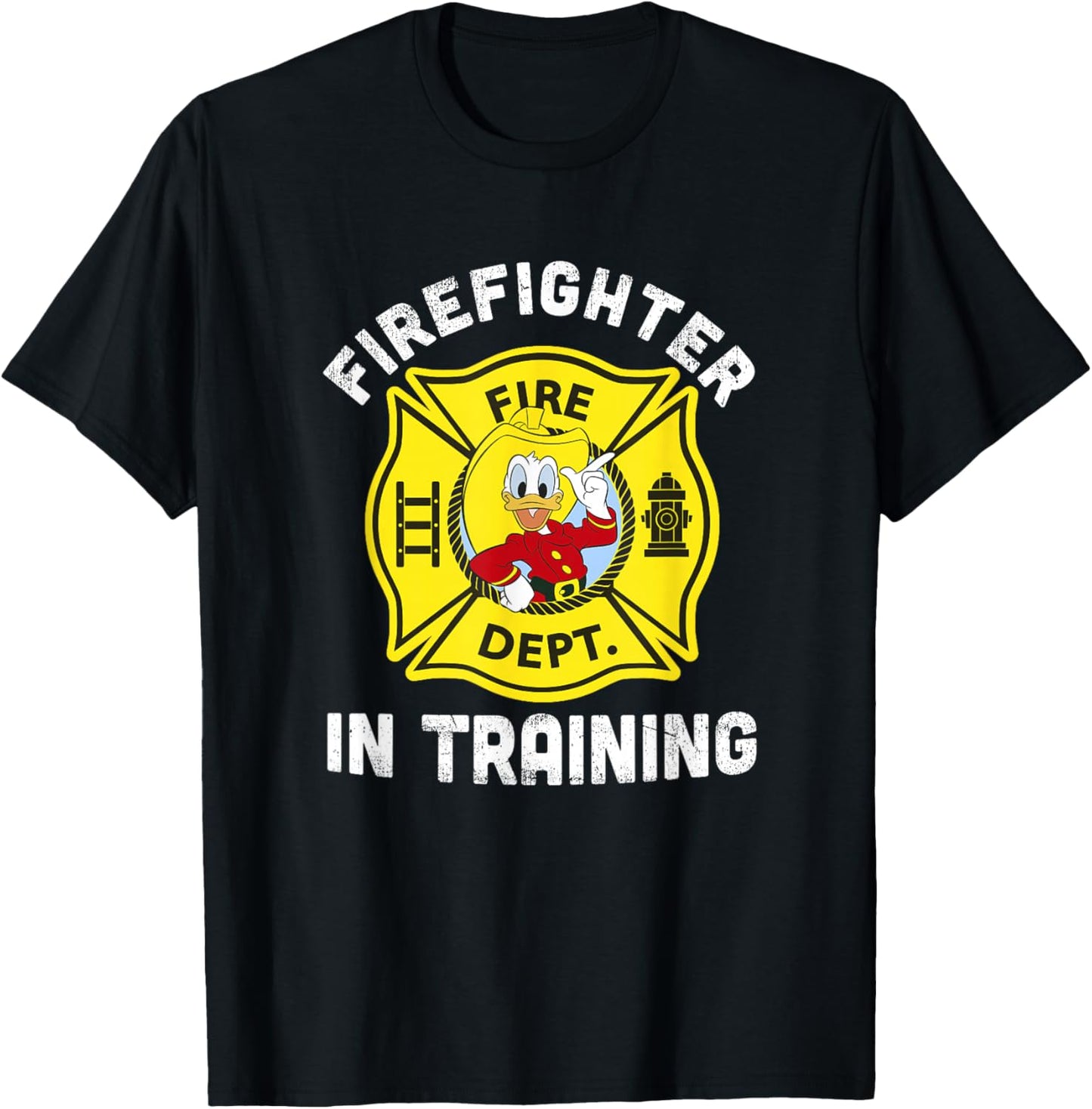 Disney Mickey & Friends Donald Duck Firefighter In Training T-Shirt - T-Shirt | Black