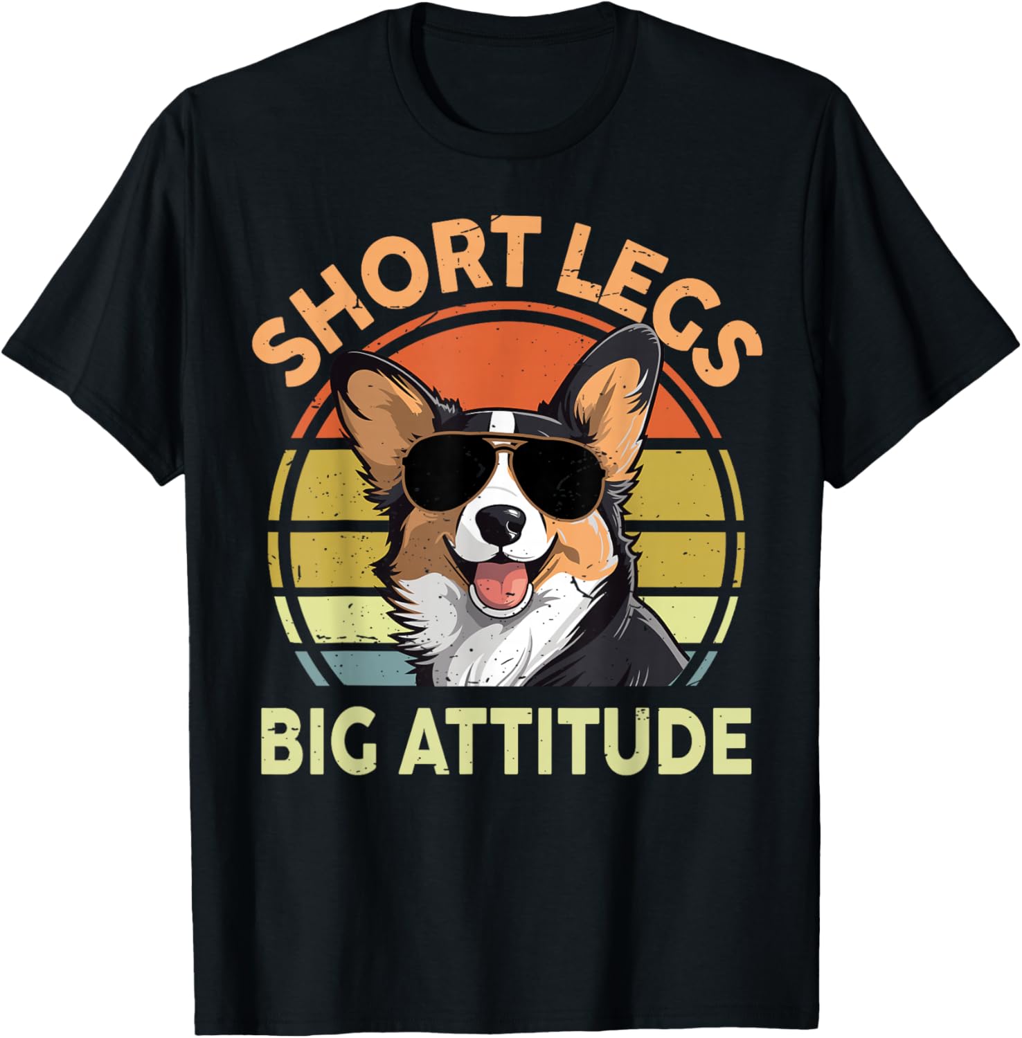 Funny Corgi Short Legs Big Attitude Corgi Gift Lover T-Shirt - T-Shirt | Black