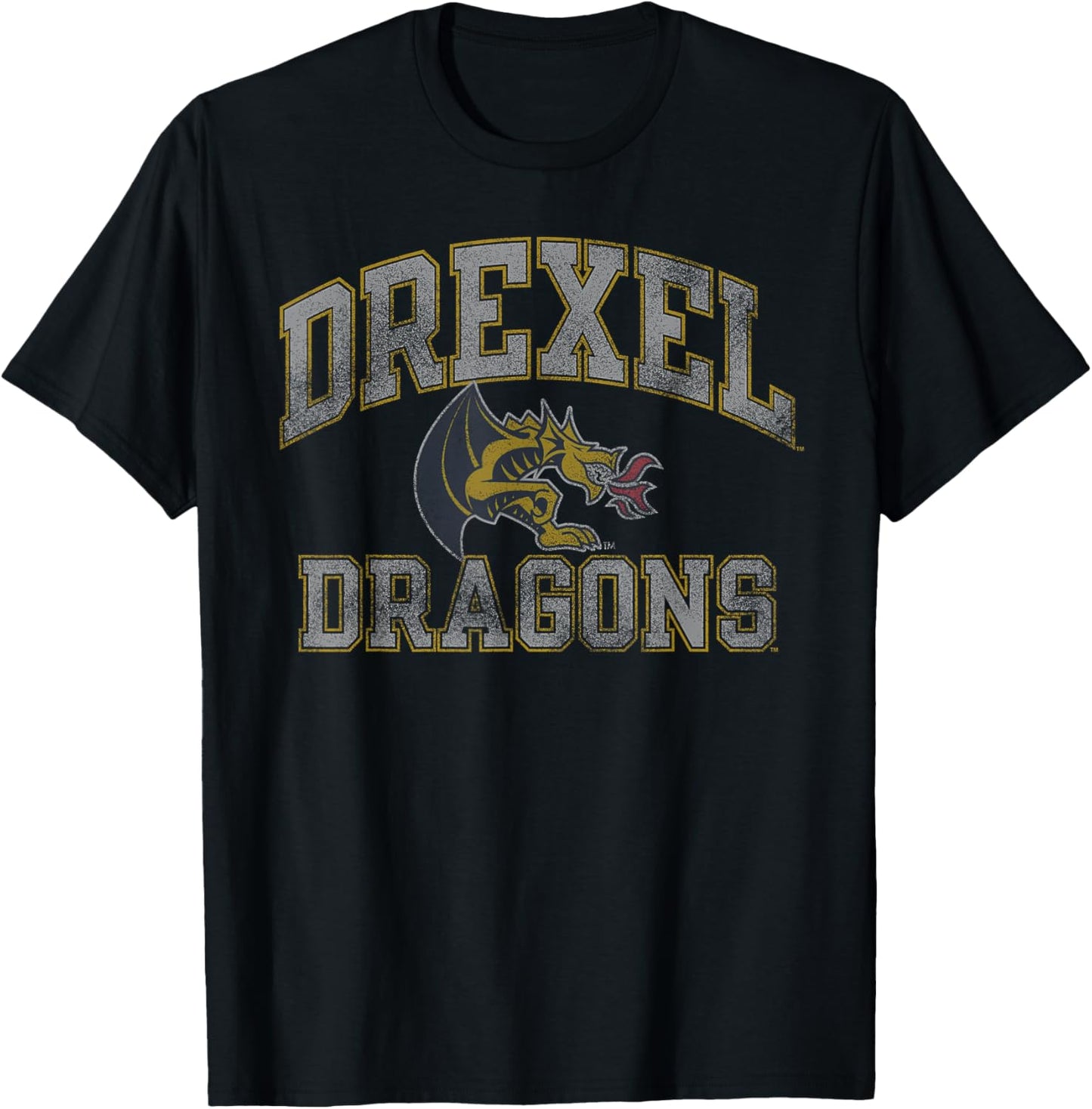 Drexel Dragons Vintage Worn Navy Officially Licensed T-Shirt - T-Shirt | Black