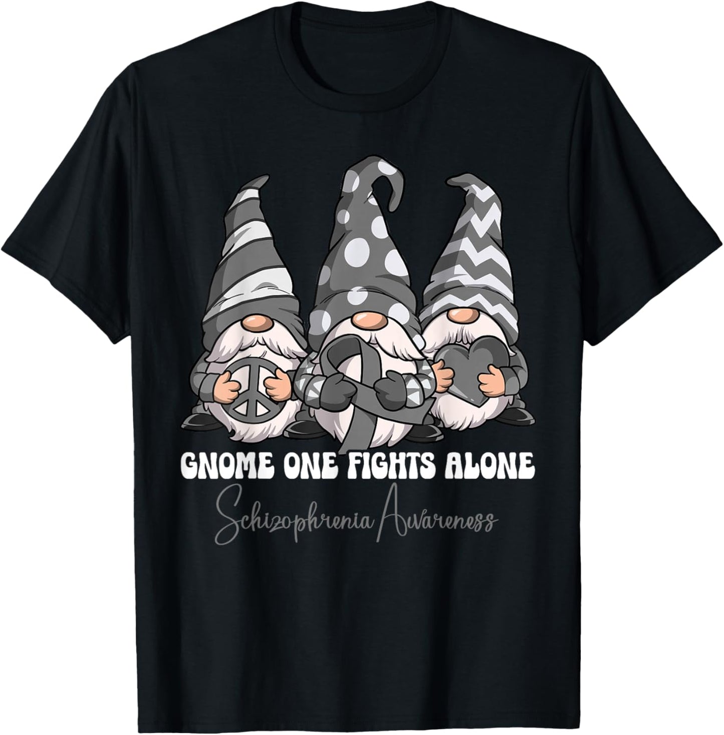 Schizophrenia Awareness Gifts Kids Black Cartoon Schizophrenia Awareness T-Shirt - T-Shirt | Black