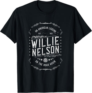 Official Willie Nelson American Legend T-Shirt - T-Shirt | Black