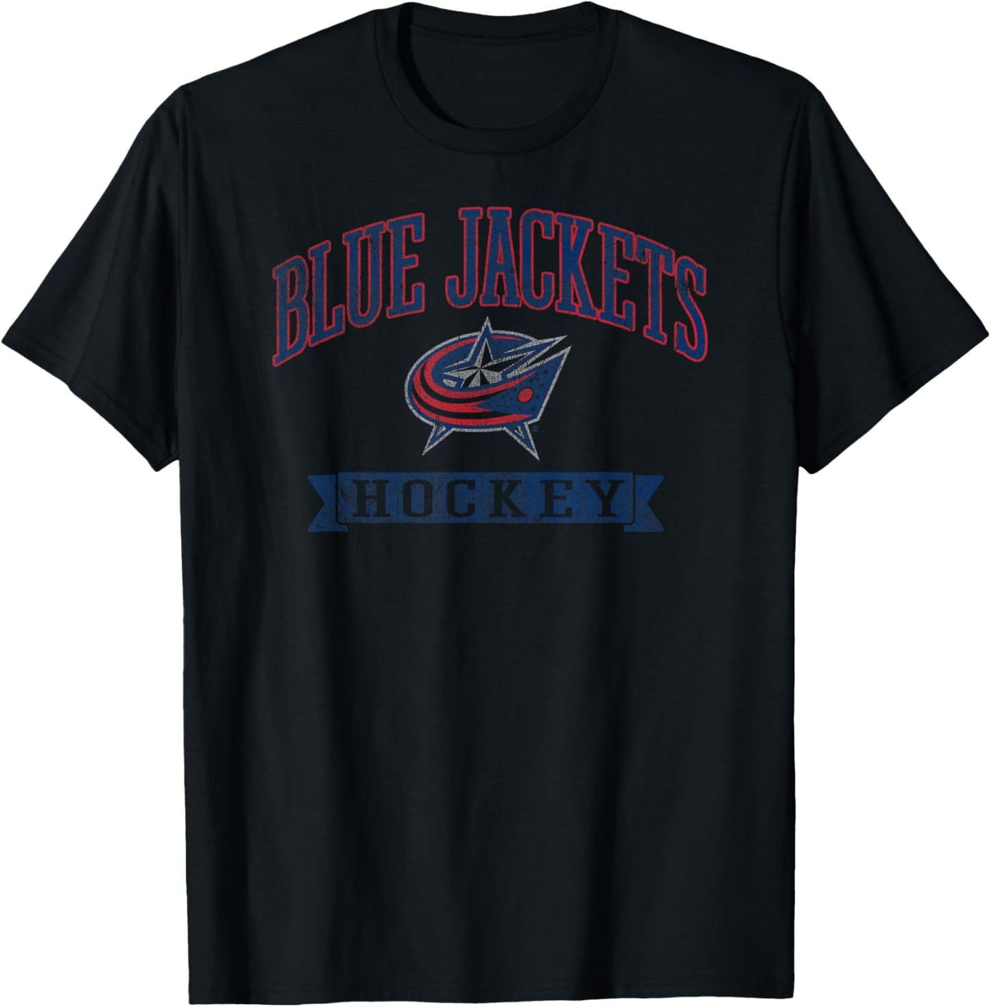 Columbus Blue Jackets Vintage Hockey White Licensed T-Shirt - T-Shirt | Black
