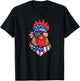 Red White Blue Chicken Farm Animal Patriotic 4th Of July T-Shirt - T-Shirt | Black