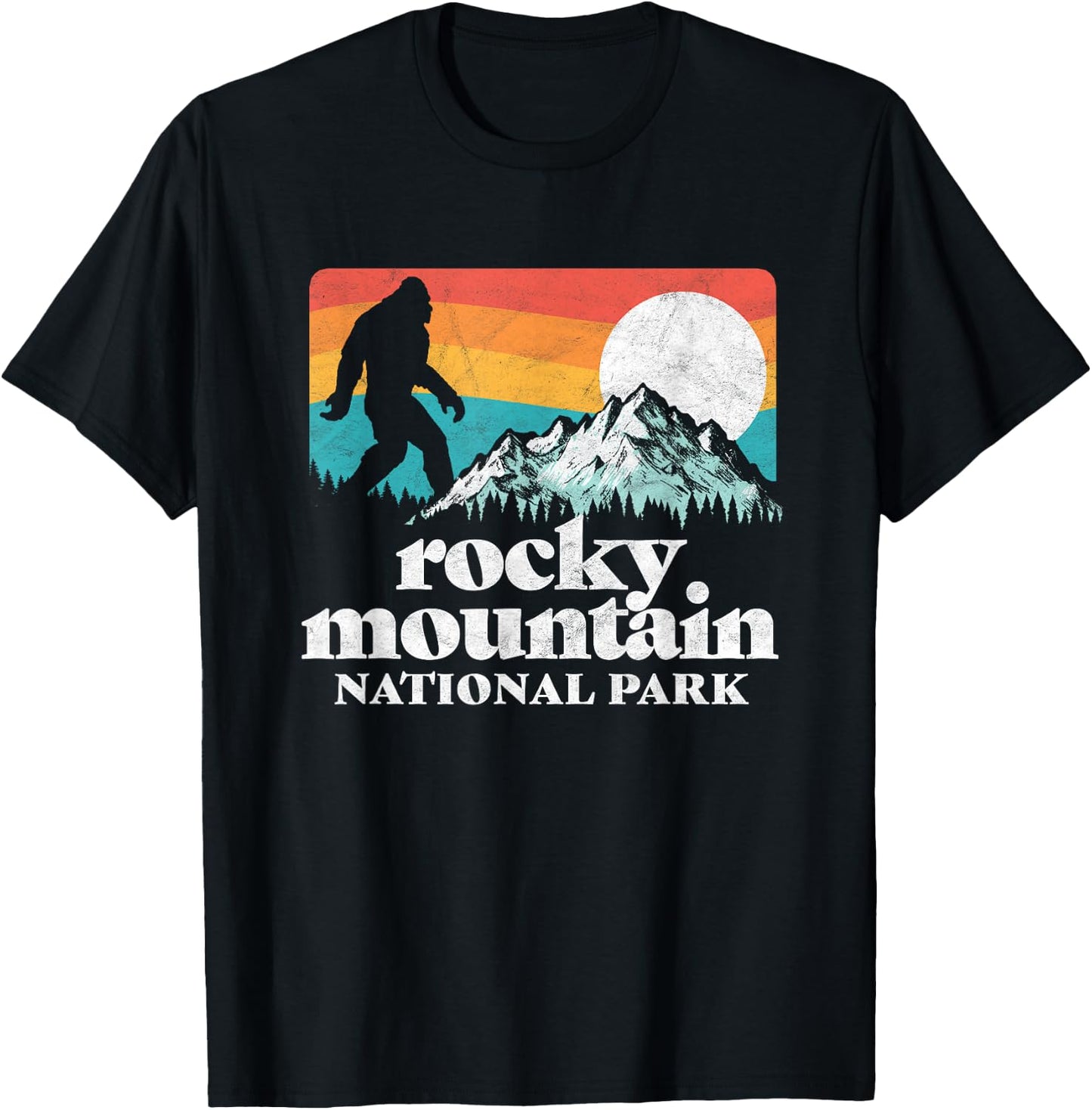 Rocky Mountain National Park Bigfoot Mountains Graphic T-Shirt - T-Shirt | Black