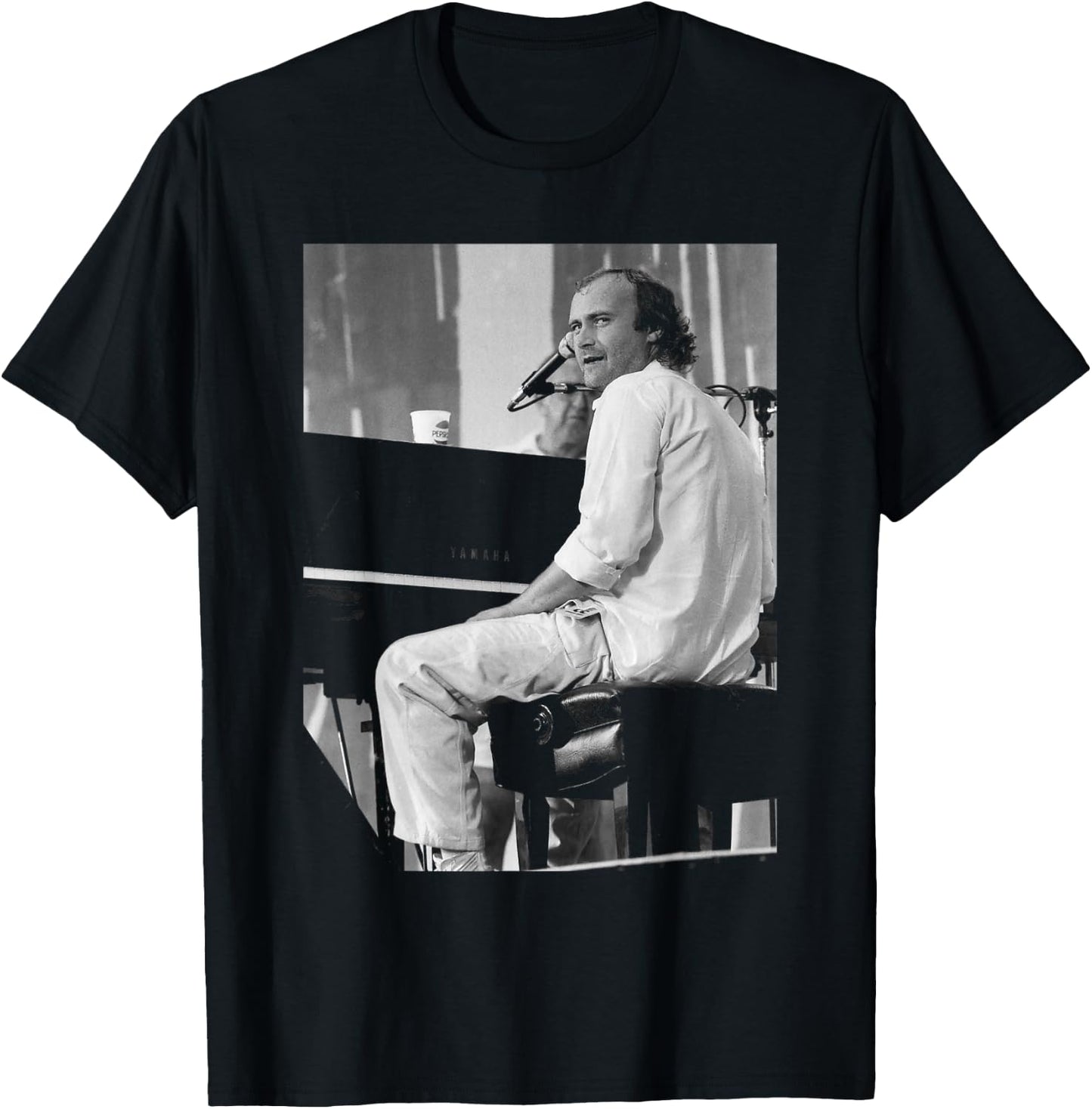 Phil Collins at JFK Stadium Philadelphia Live Aid Concert T-Shirt - T-Shirt | Black