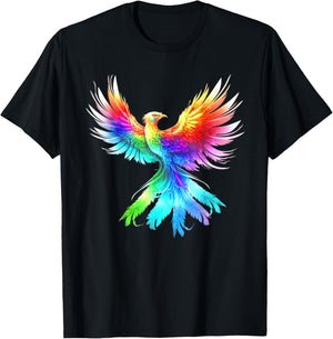 Phoenix Color Flower Moon Viking Valhalla North Myths Celtic T-Shirt - T-Shirt | Black