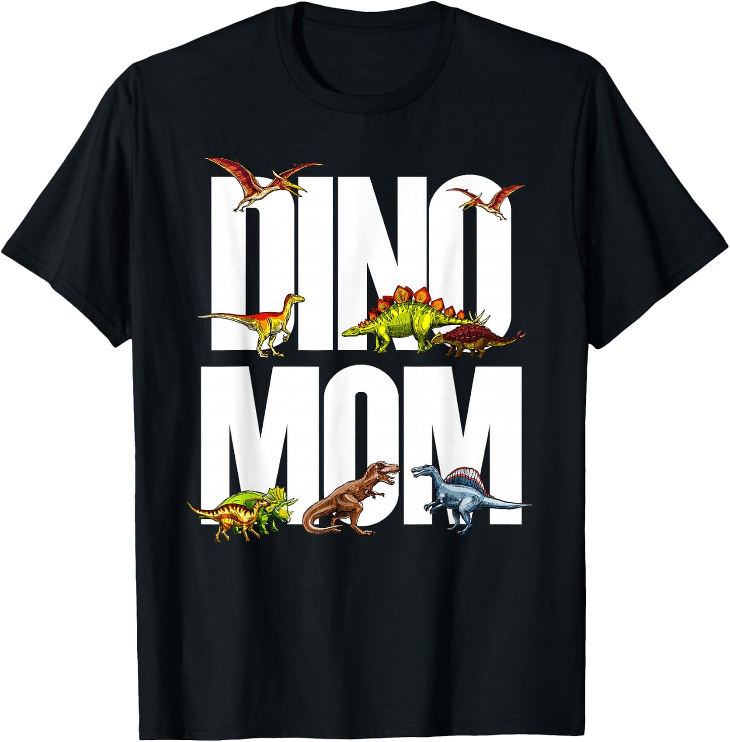 Dinosaur Mom Dinosaur Parent Mother's Day Gift Dino Moms T-Shirt - T-Shirt | Black