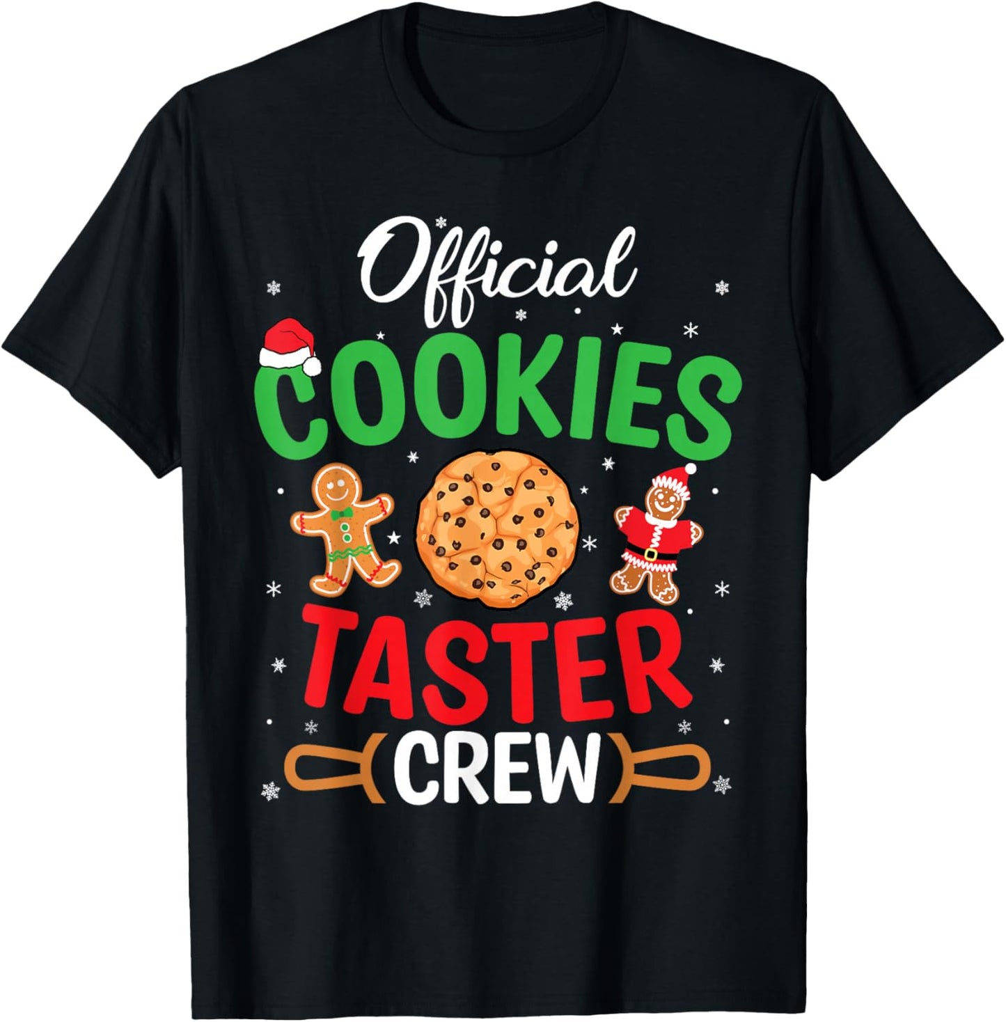 Christmas Official Cookie Taster Crew Team Gingerbread Xmas T-Shirt - T-Shirt | Black