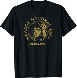 Zimbabwe Lion Hwange National Park African Safari T-Shirt - T-Shirt | Black