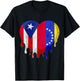 Puerto Rico Venezuela Flag Heart Grown Patriot Country T-Shirt - T-Shirt | Black