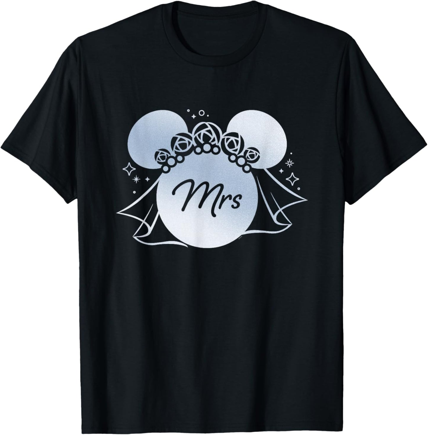 Disney Wedding Matching Minnie Bridal Veil Wife Bride Mrs T-Shirt - T-Shirt | Black