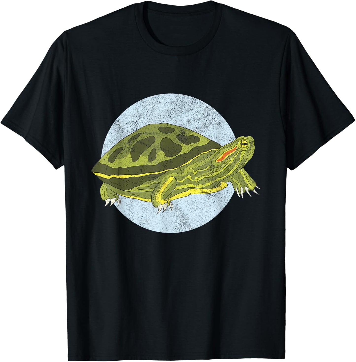 Red Eared Slider Turtle Graphic T-Shirt - T-Shirt | Black