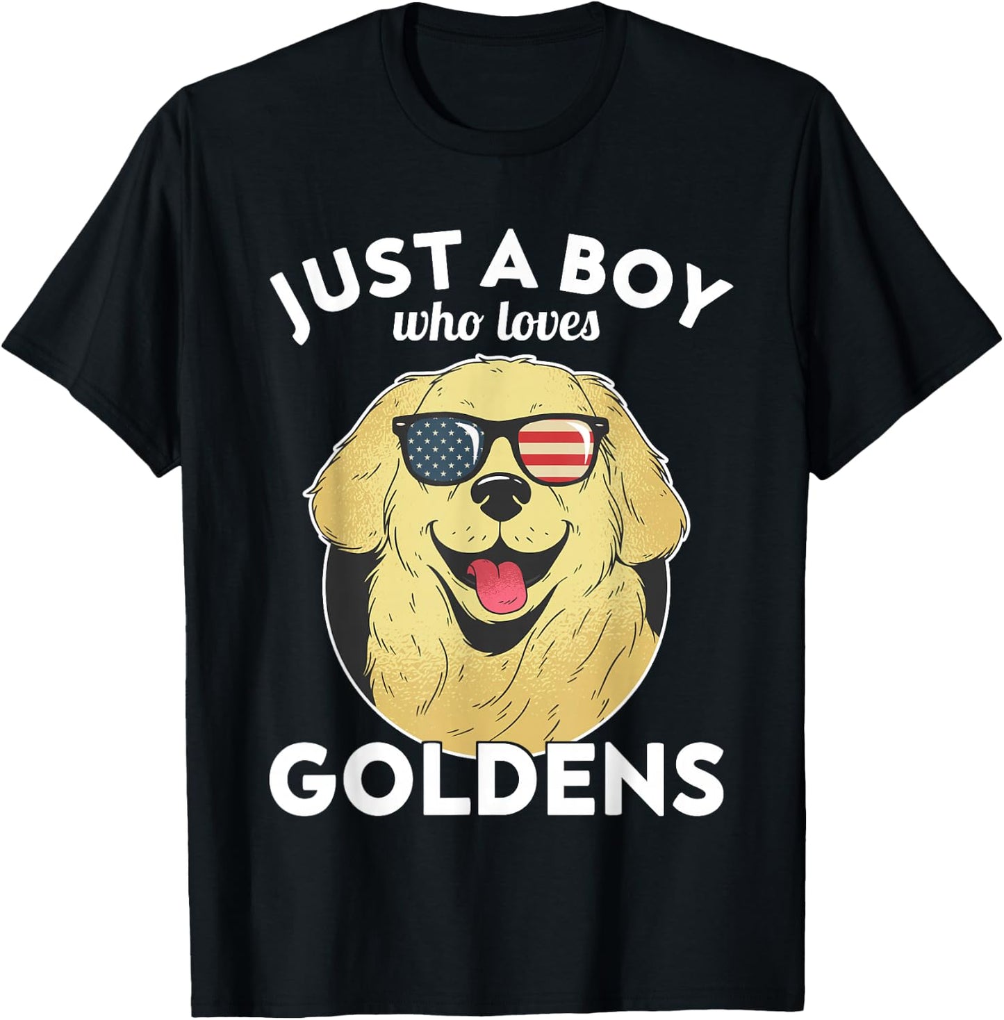 Just a Boy - Golden Retriever and Kids T-Shirt - T-Shirt | Black