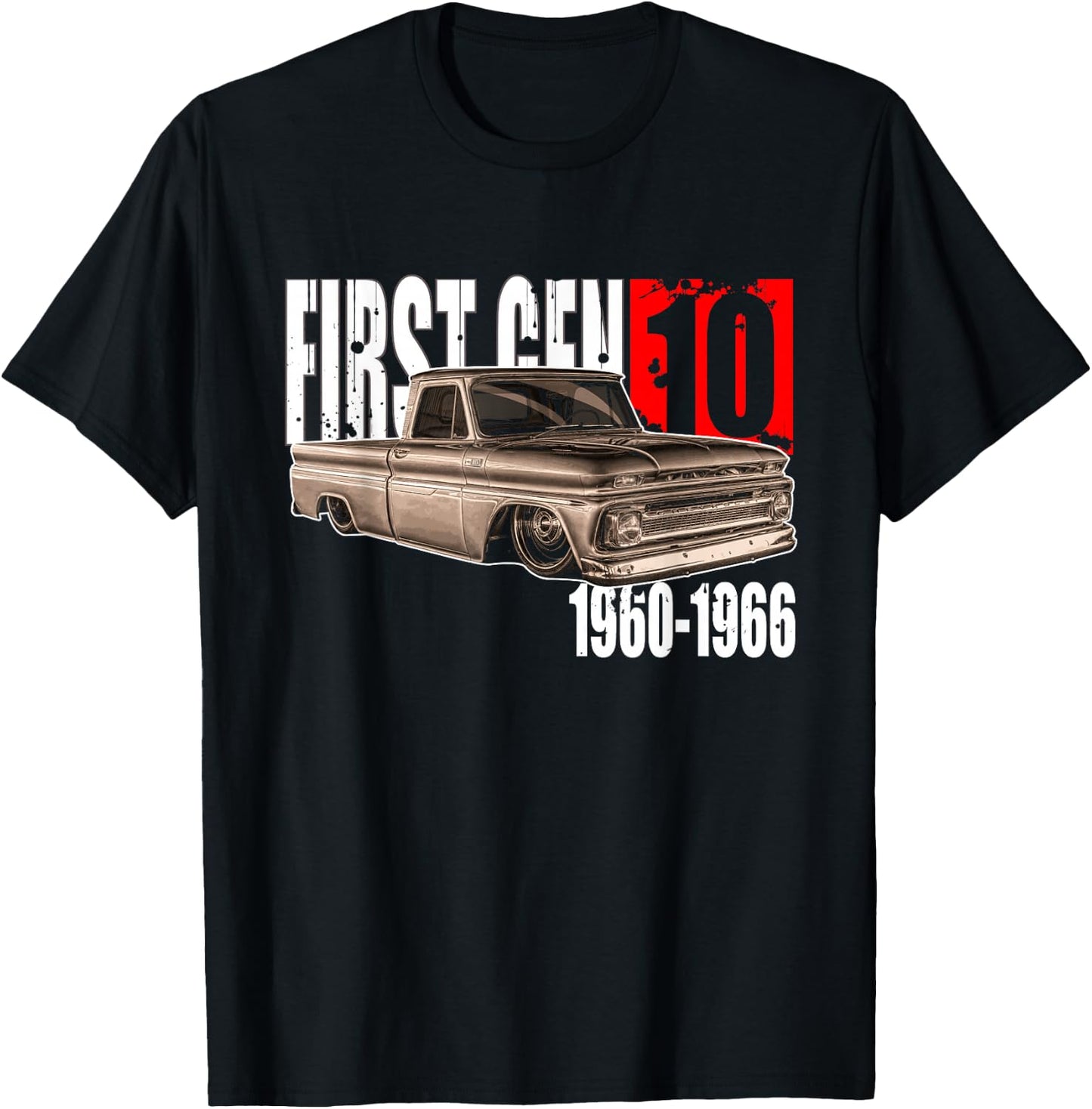 C10 Truck First Generation Custom 10 Classic C10 Truck T-Shirt - T-Shirt | Black
