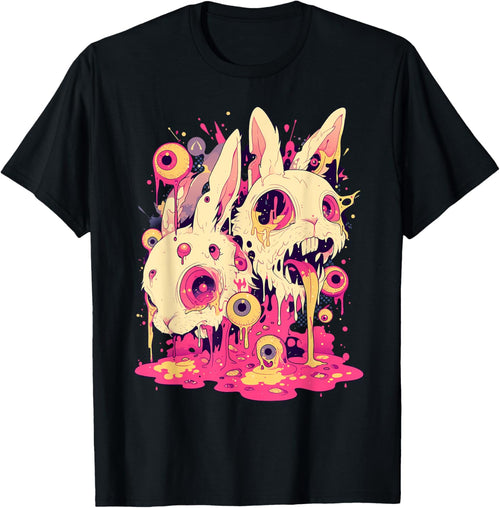 Psychedelic Creepy Horror Bunny Rabbit Goth Horror Weirdcore