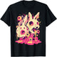 Psychedelic Creepy Horror Bunny Rabbit Goth Horror Weirdcore T-Shirt - T-Shirt | Black