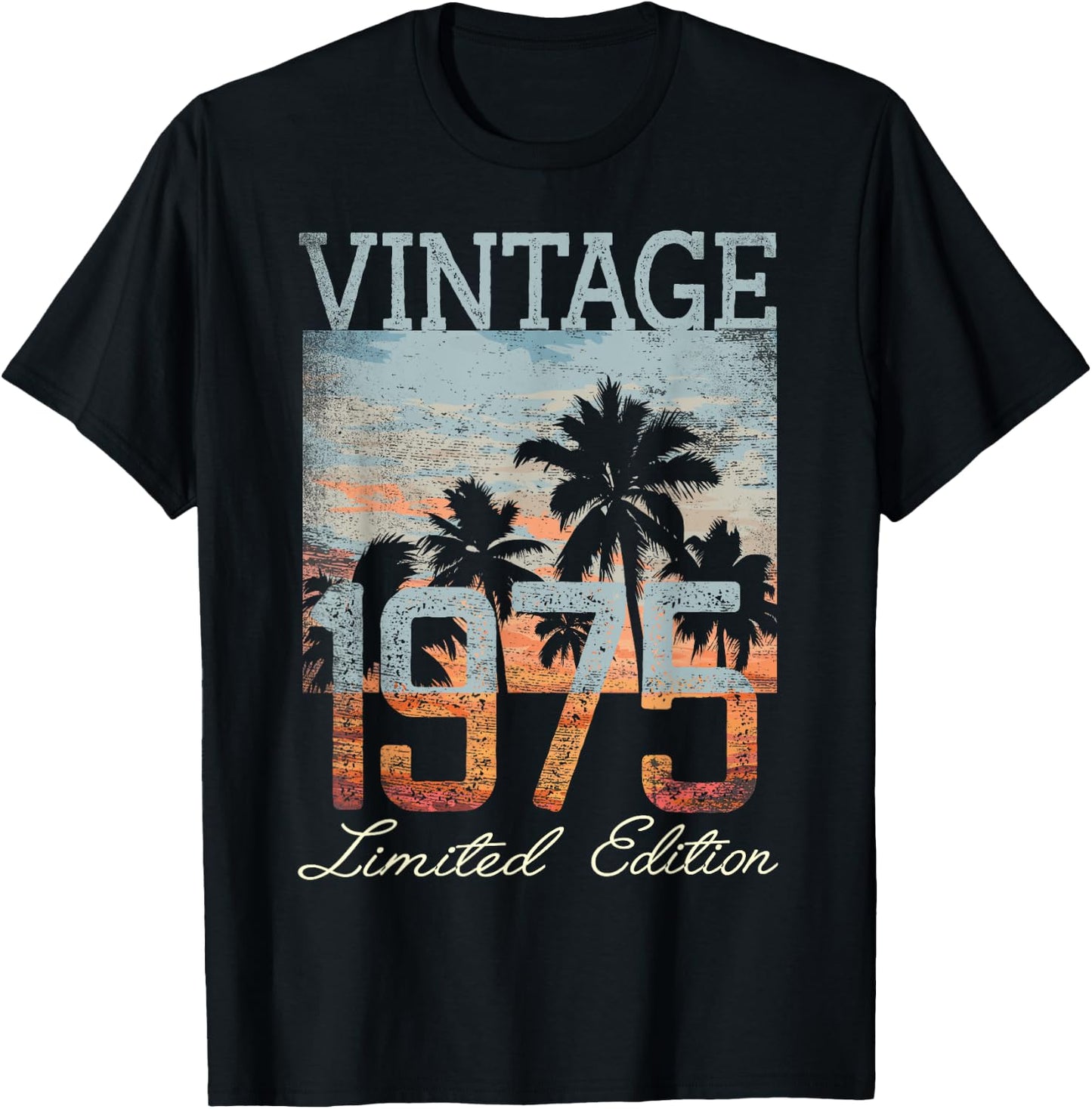 Vintage 1975 Limited Edition 50th Birthday 50 Year Old Gifts T-Shirt - T-Shirt | Black