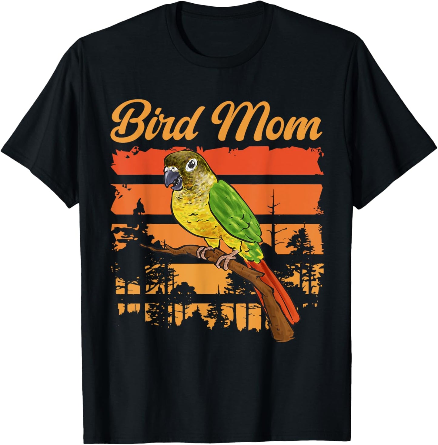 Green Cheeked Conure Parrot Bird Mom T-Shirt - T-Shirt | Black